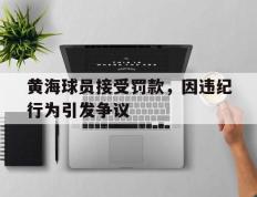 黄海球员接受罚款，因违纪行为引发争议的简单介绍